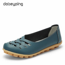 New Women's Casual Shoes Genuine Leather Woman Loafers Slip On Female Flats Leisure Ladies Driving Shoe Solid Mother Boat Shoes - goktown.com