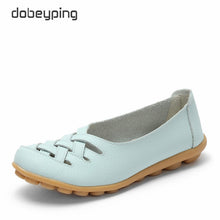 New Women's Casual Shoes Genuine Leather Woman Loafers Slip On Female Flats Leisure Ladies Driving Shoe Solid Mother Boat Shoes - goktown.com