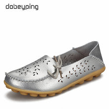 Women's Casual Shoes Genuine Leather Woman Loafers Slip-On Female Flats Moccasins Ladies Driving Shoe Cut-Outs Mother Footwear - goktown.com