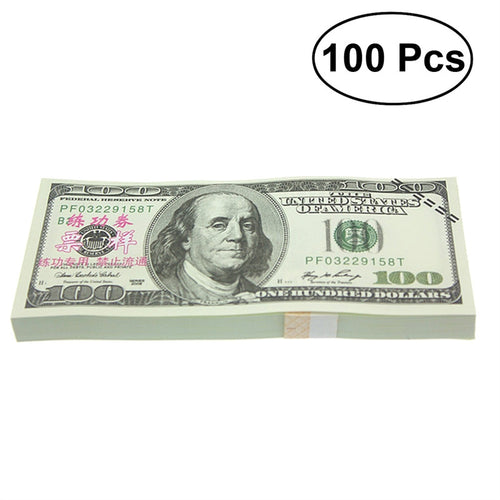 100PCS $100 Dollar Copy Money Fake Money Props Money for Movie TV Videos - goktown.com