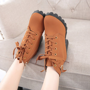 Womens Fashion High Heel Lace Up Ankle Boots Ladies Buckle Platform Shoes - goktown.com