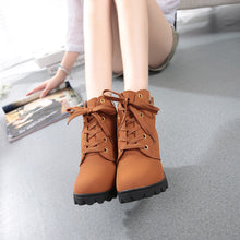 Womens Fashion High Heel Lace Up Ankle Boots Ladies Buckle Platform Shoes - goktown.com