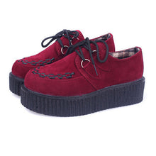 Creepers shoes plus size 35-41 women Shoes plus size ladies platform shoes 2018 Women Flats Female shoes laces - goktown.com