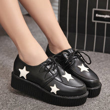 Creepers shoes plus size 35-41 women Shoes plus size ladies platform shoes 2018 Women Flats Female shoes laces - goktown.com