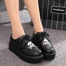 Creepers shoes plus size 35-41 women Shoes plus size ladies platform shoes 2018 Women Flats Female shoes laces - goktown.com