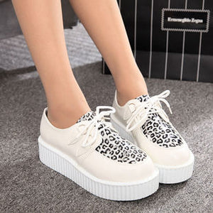 Creepers shoes plus size 35-41 women Shoes plus size ladies platform shoes 2018 Women Flats Female shoes laces - goktown.com