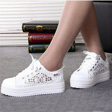 Women Shoes 2018 fashion summer casual Ladies Shoes cutouts lace canvas hollow breathable platform flat Shoes woman sneakers - goktown.com