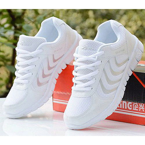 Fast delivery 2018 new arrivals women casual shoes breathable fashion white colors women sneakers shoes laces tenis feminino - goktown.com