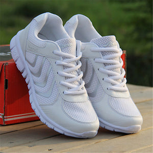 Fast delivery 2018 new arrivals women casual shoes breathable fashion white colors women sneakers shoes laces tenis feminino - goktown.com