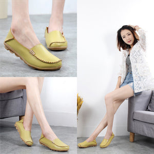 KUIDFAR 2018 Fashion Genuine Leather Women Flats Shoes Female Casual Flat Women Loafers 16 color Moccasin Women's Shoes - goktown.com